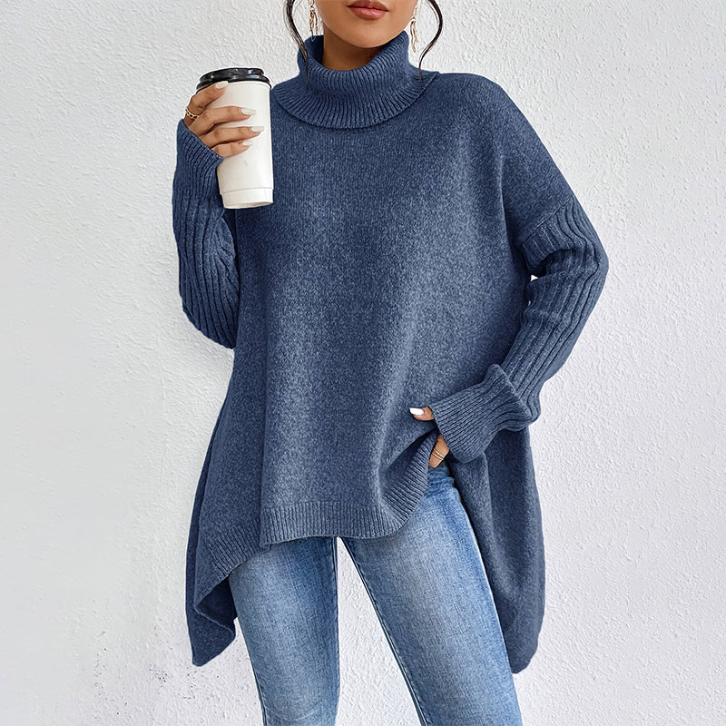 🧶 50% Rabatt! ✨ Damen Mode einfarbiger Rollkragenpullover