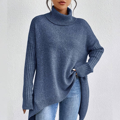 🧶 50% Rabatt! ✨ Damen Mode einfarbiger Rollkragenpullover