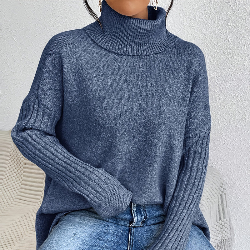 🧶 50% Rabatt! ✨ Damen Mode einfarbiger Rollkragenpullover