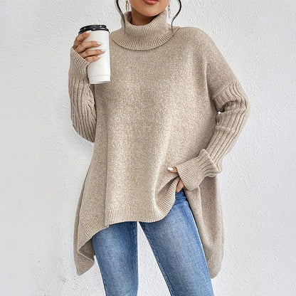 🧶 50% Rabatt! ✨ Damen Mode einfarbiger Rollkragenpullover