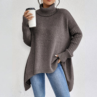🧶 50% Rabatt! ✨ Damen Mode einfarbiger Rollkragenpullover