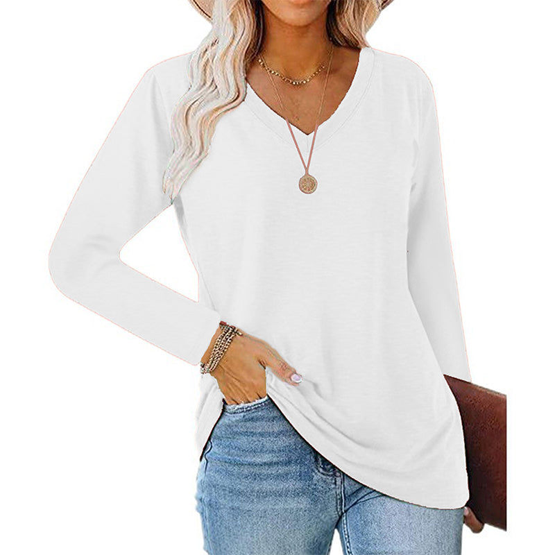 🚀 Neu eingetroffen – 50% Probierpreis! Lässiges Damen-Langarmshirt mit V-Ausschnitt