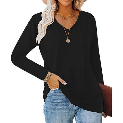 🚀 Neu eingetroffen – 50% Probierpreis! Lässiges Damen-Langarmshirt mit V-Ausschnitt