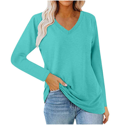 🚀 Neu eingetroffen – 50% Probierpreis! Lässiges Damen-Langarmshirt mit V-Ausschnitt