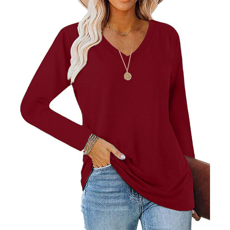 🚀 Neu eingetroffen – 50% Probierpreis! Lässiges Damen-Langarmshirt mit V-Ausschnitt