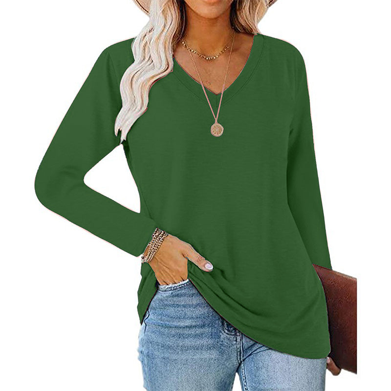 🚀 Neu eingetroffen – 50% Probierpreis! Lässiges Damen-Langarmshirt mit V-Ausschnitt