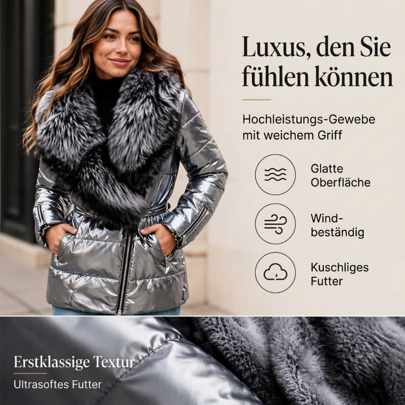 📢🎉50%Rabatt!!!🛍️✨Gesteppte Damenjacke mit Kunstfellkragen