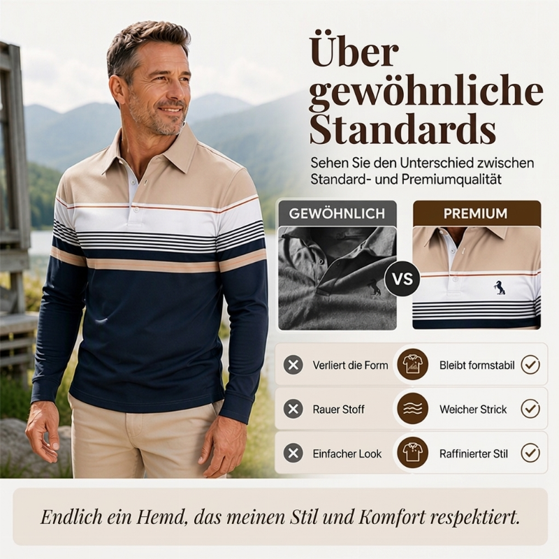📢🎉50%Rabatt!!!🛍️✨Klassisches Farbe Blockiertes Streifen Top für Herren