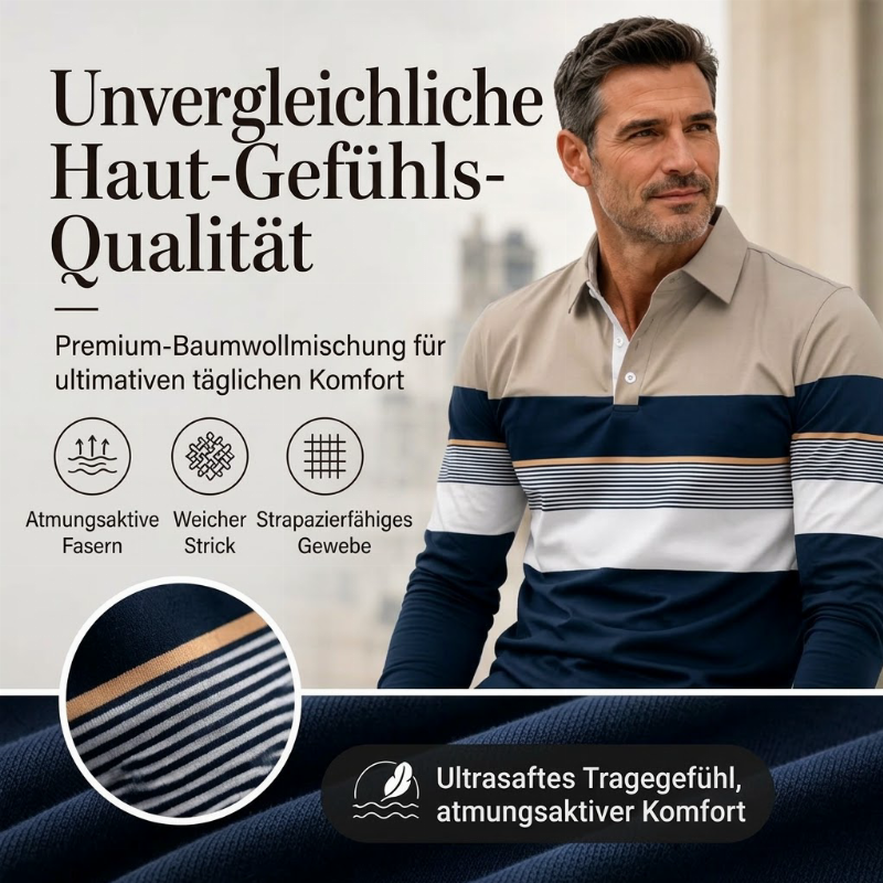 📢🎉50%Rabatt!!!🛍️✨Klassisches Farbe Blockiertes Streifen Top für Herren