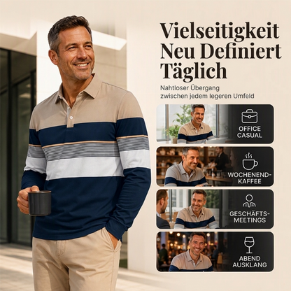 📢🎉50%Rabatt!!!🛍️✨Klassisches Farbe Blockiertes Streifen Top für Herren