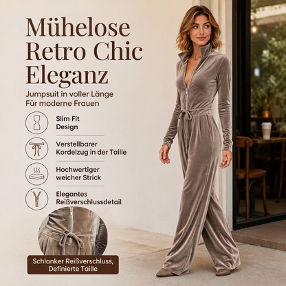 🔥 50% Rabatt – nur heute! 🎉 Damen Schicker Samt-Overall mit Stehkragen