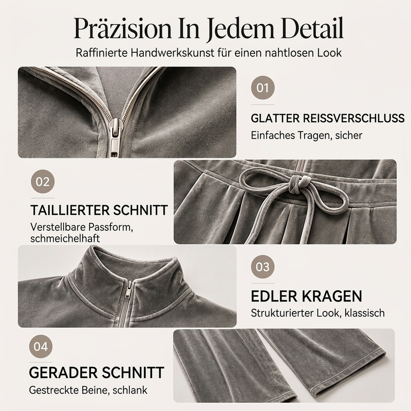 🔥 50% Rabatt – nur heute! 🎉 Damen Schicker Samt-Overall mit Stehkragen