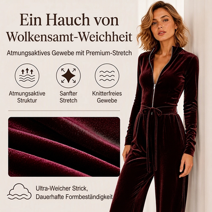🔥 50% Rabatt – nur heute! 🎉 Damen Schicker Samt-Overall mit Stehkragen