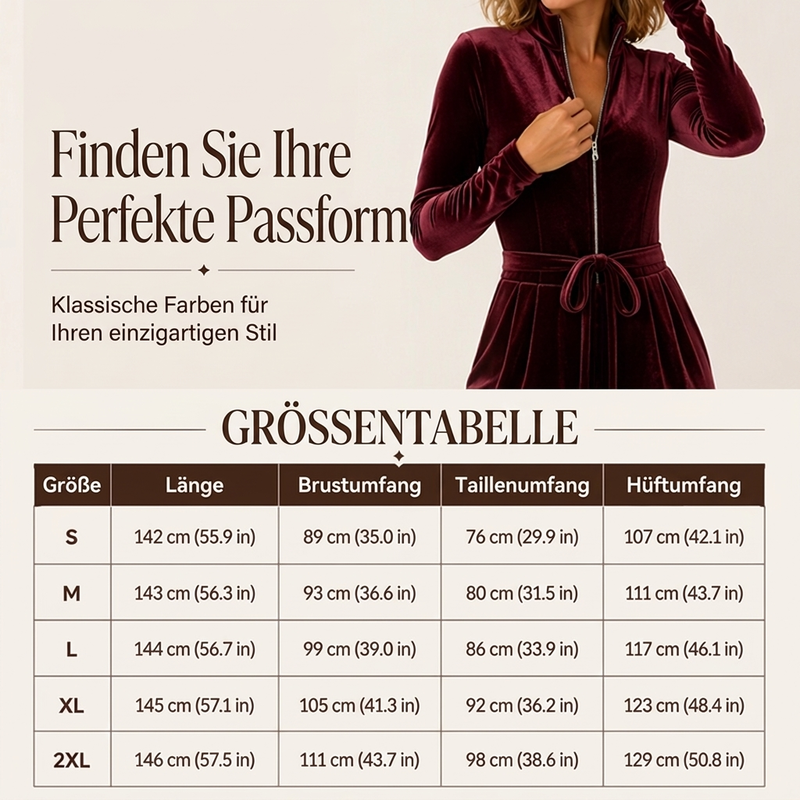 🔥 50% Rabatt – nur heute! 🎉 Damen Schicker Samt-Overall mit Stehkragen