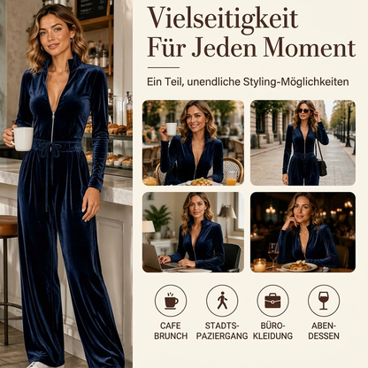 🔥 50% Rabatt – nur heute! 🎉 Damen Schicker Samt-Overall mit Stehkragen