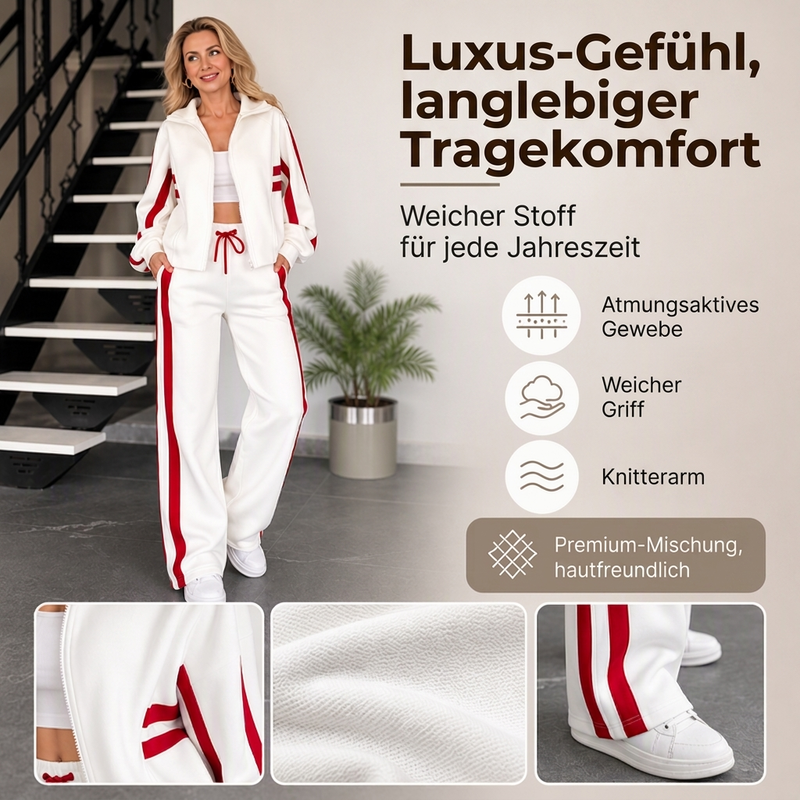 🚨 Letzte Chance – 50% Rabatt! ⏳ Sportliches 2-Teile-Streifen-Set für Damen