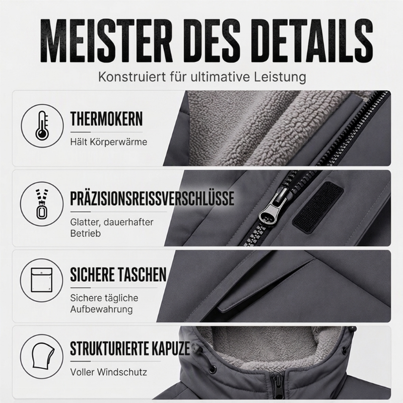 📢🎉50%Rabatt!!!🛍️✨Beheizbare, winddichte Herren-Winterjacke mit Kapuze