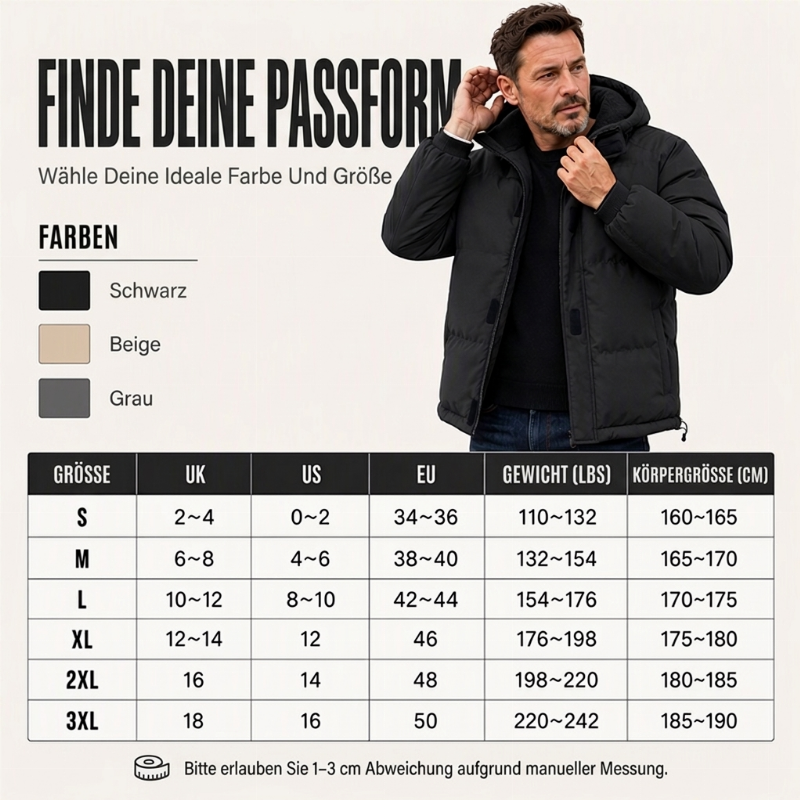 📢🎉50%Rabatt!!!🛍️✨Beheizbare, winddichte Herren-Winterjacke mit Kapuze