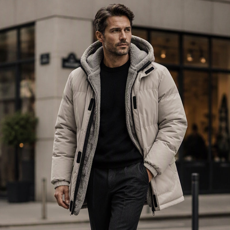📢🎉50%Rabatt!!!🛍️✨Beheizbare, winddichte Herren-Winterjacke mit Kapuze