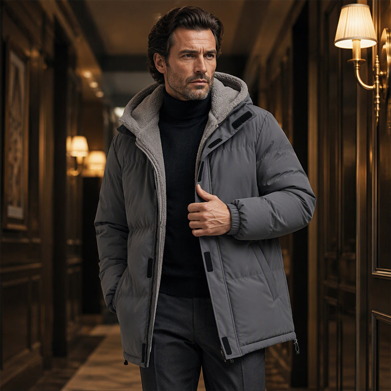 📢🎉50%Rabatt!!!🛍️✨Beheizbare, winddichte Herren-Winterjacke mit Kapuze