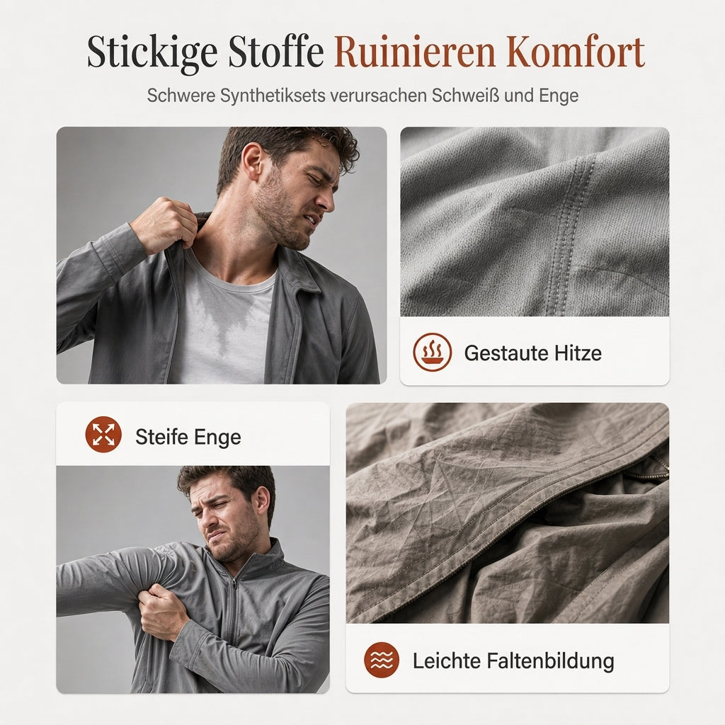 🔥 Beliebtes Produkt ！✨Zweiteiliges Set aus legerer Waffelstrickjacke und passender Hose für Herren