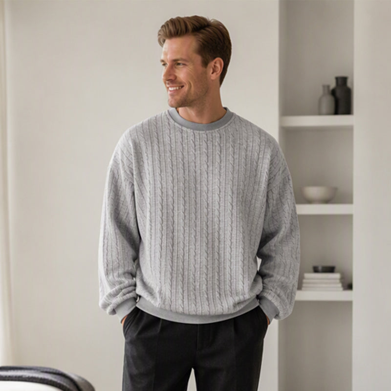 📢🎉50%Rabatt!!!🛍️✨Herren Kabelstrick Rundhalspullover