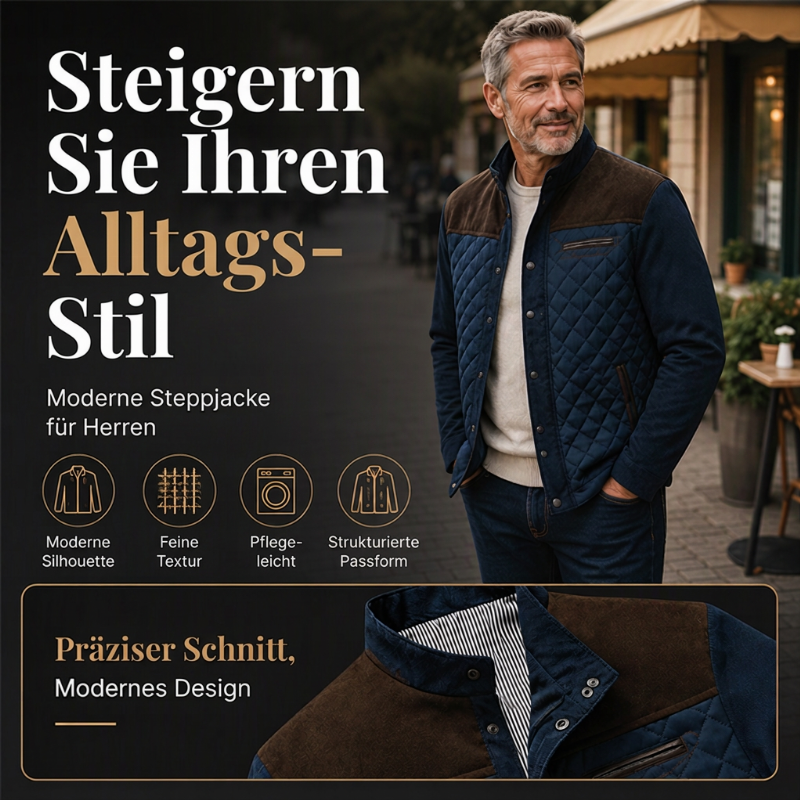 ✨Begrenzter Vorrat verfügbar, nicht verpassen! 🎁Lässige, wattierte Herrenjacke mit Stehkragen für warme Wärme
