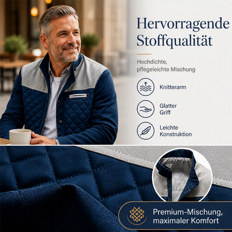 ✨Begrenzter Vorrat verfügbar, nicht verpassen! 🎁Lässige, wattierte Herrenjacke mit Stehkragen für warme Wärme