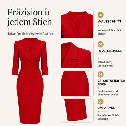 ✨Begrenzter Vorrat verfügbar, nicht verpassen!🎁🎁Blazerkleid für Damen mit V-Ausschnitt und 3/4-Ärmeln