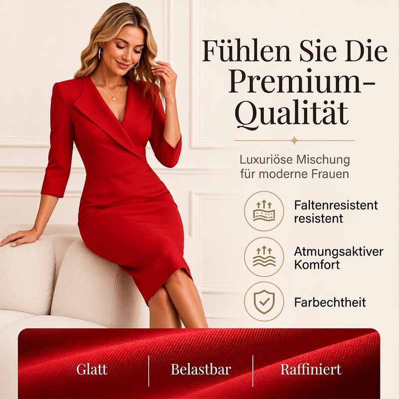✨Begrenzter Vorrat verfügbar, nicht verpassen!🎁🎁Blazerkleid für Damen mit V-Ausschnitt und 3/4-Ärmeln