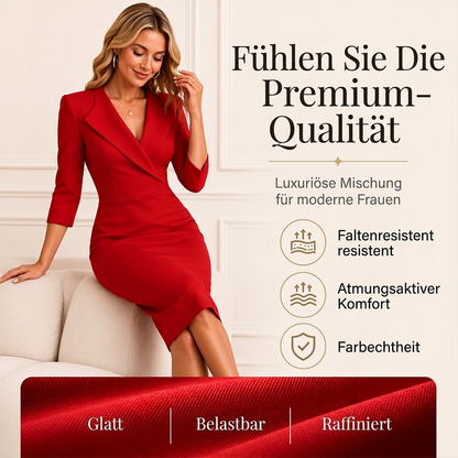 ✨Begrenzter Vorrat verfügbar, nicht verpassen!🎁🎁Blazerkleid für Damen mit V-Ausschnitt und 3/4-Ärmeln