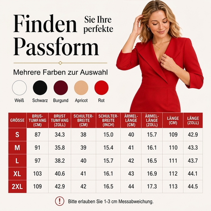 ✨Begrenzter Vorrat verfügbar, nicht verpassen!🎁🎁Blazerkleid für Damen mit V-Ausschnitt und 3/4-Ärmeln