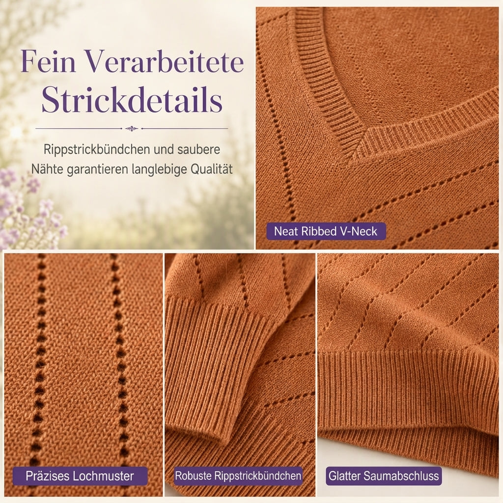 📢🎉50%Rabatt!!!🛍️✨Damen V-Ausschnitt Langarm Pullover Bequemes Strickteil für Herbst und Winter