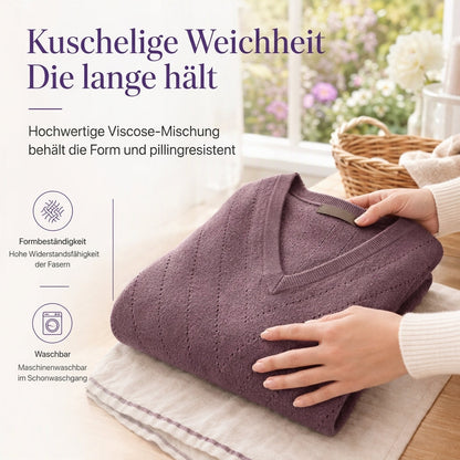 📢🎉50%Rabatt!!!🛍️✨Damen V-Ausschnitt Langarm Pullover Bequemes Strickteil für Herbst und Winter