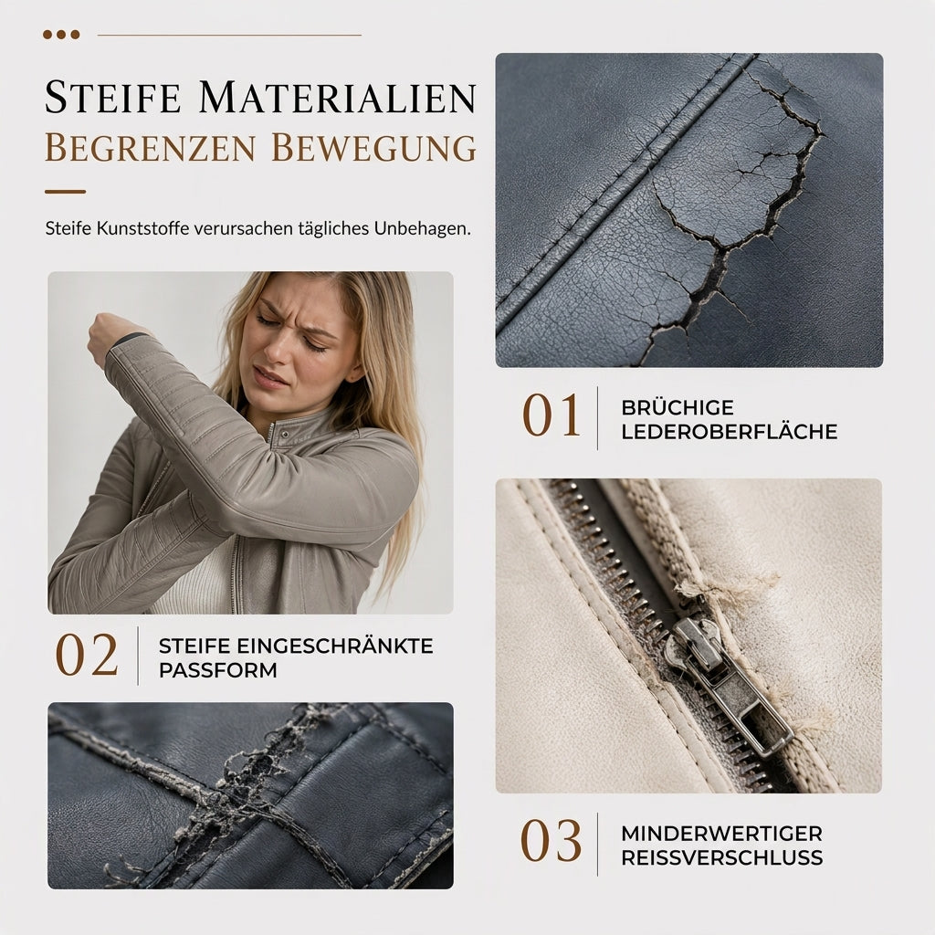 📢🎉50%Rabatt!!!🛍️✨Leichte Damen-Bikerjacke aus Kunstleder, kurze Motorradmantel für Frühling und Herbst