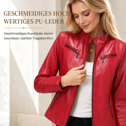 📢🎉50%Rabatt!!!🛍️✨Leichte Damen-Bikerjacke aus Kunstleder, kurze Motorradmantel für Frühling und Herbst
