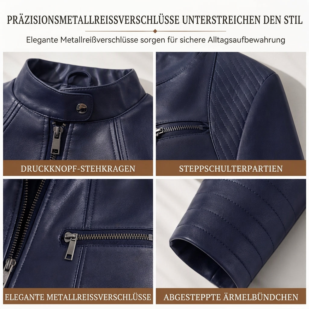 📢🎉50%Rabatt!!!🛍️✨Leichte Damen-Bikerjacke aus Kunstleder, kurze Motorradmantel für Frühling und Herbst