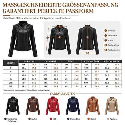 📢🎉50%Rabatt!!!🛍️✨Leichte Damen-Bikerjacke aus Kunstleder, kurze Motorradmantel für Frühling und Herbst