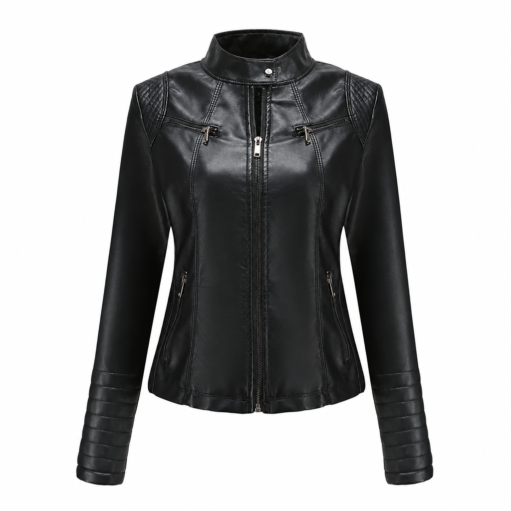 📢🎉50%Rabatt!!!🛍️✨Leichte Damen-Bikerjacke aus Kunstleder, kurze Motorradmantel für Frühling und Herbst