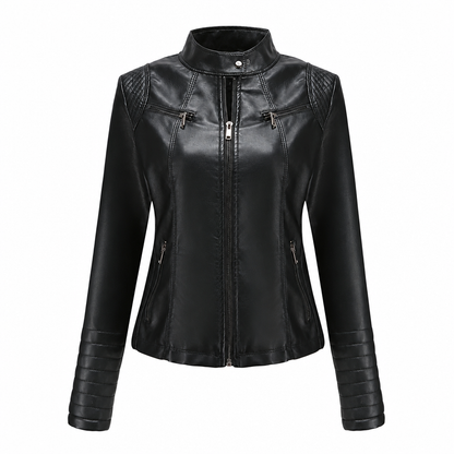📢🎉50%Rabatt!!!🛍️✨Leichte Damen-Bikerjacke aus Kunstleder, kurze Motorradmantel für Frühling und Herbst