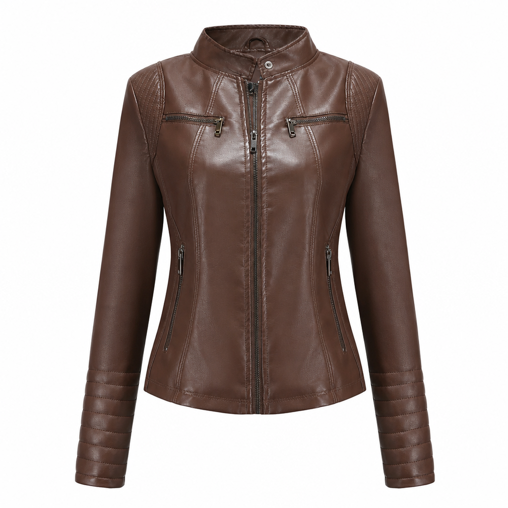 📢🎉50%Rabatt!!!🛍️✨Leichte Damen-Bikerjacke aus Kunstleder, kurze Motorradmantel für Frühling und Herbst