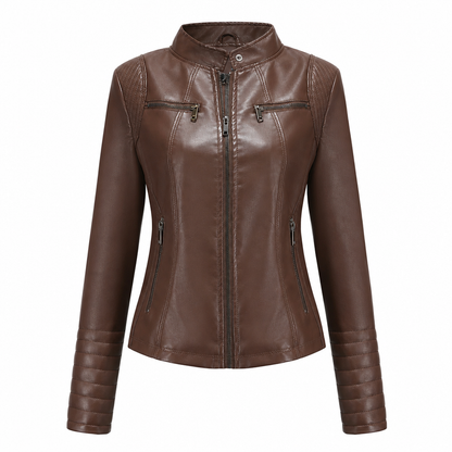 📢🎉50%Rabatt!!!🛍️✨Leichte Damen-Bikerjacke aus Kunstleder, kurze Motorradmantel für Frühling und Herbst