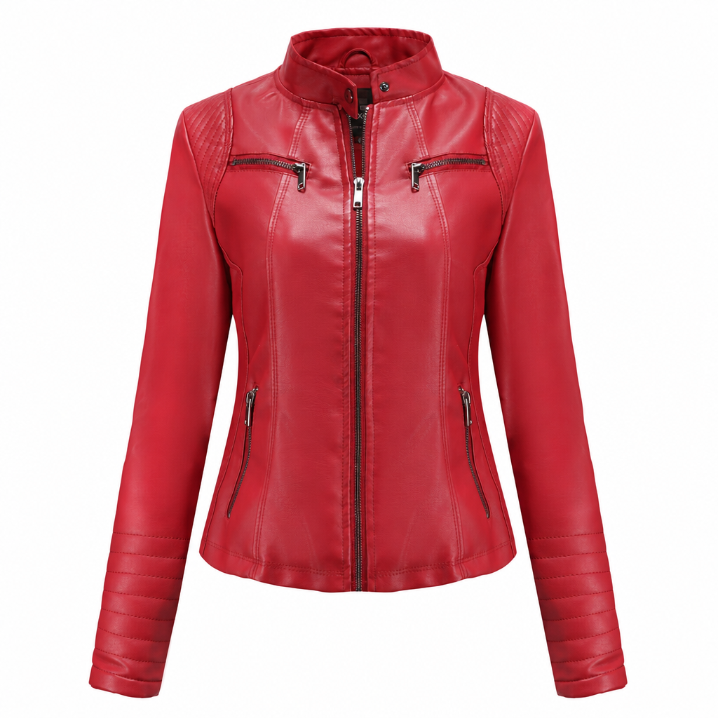 📢🎉50%Rabatt!!!🛍️✨Leichte Damen-Bikerjacke aus Kunstleder, kurze Motorradmantel für Frühling und Herbst