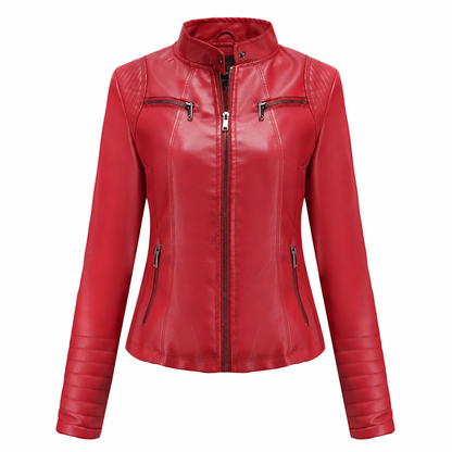 📢🎉50%Rabatt!!!🛍️✨Leichte Damen-Bikerjacke aus Kunstleder, kurze Motorradmantel für Frühling und Herbst