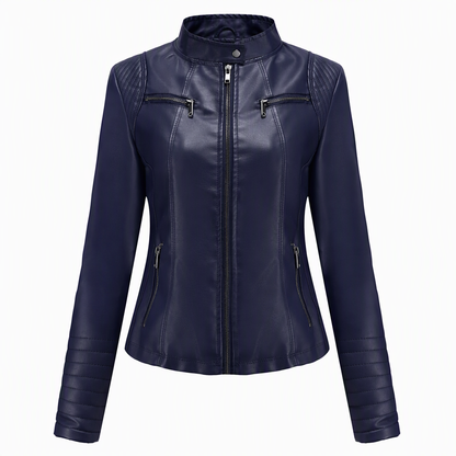 📢🎉50%Rabatt!!!🛍️✨Leichte Damen-Bikerjacke aus Kunstleder, kurze Motorradmantel für Frühling und Herbst