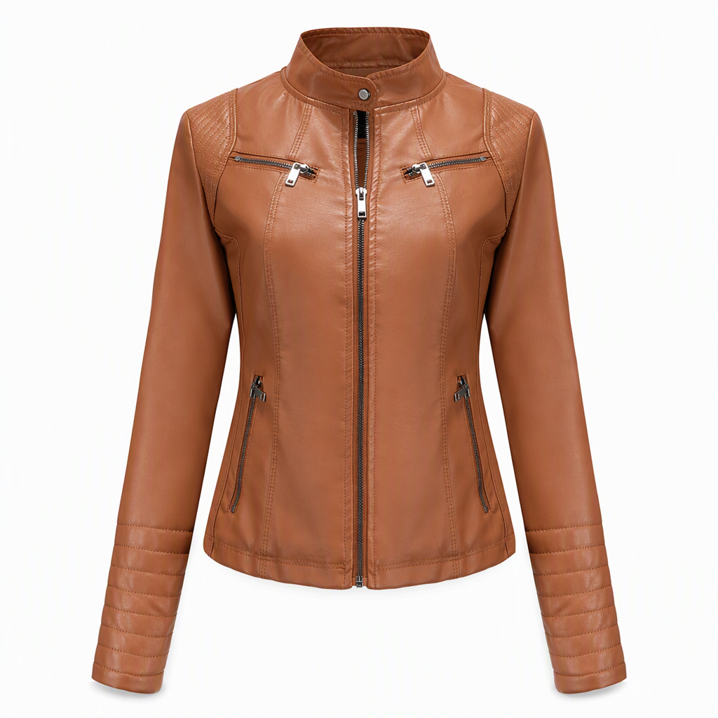 📢🎉50%Rabatt!!!🛍️✨Leichte Damen-Bikerjacke aus Kunstleder, kurze Motorradmantel für Frühling und Herbst