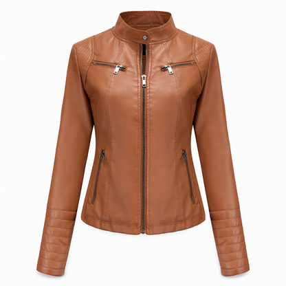 📢🎉50%Rabatt!!!🛍️✨Leichte Damen-Bikerjacke aus Kunstleder, kurze Motorradmantel für Frühling und Herbst