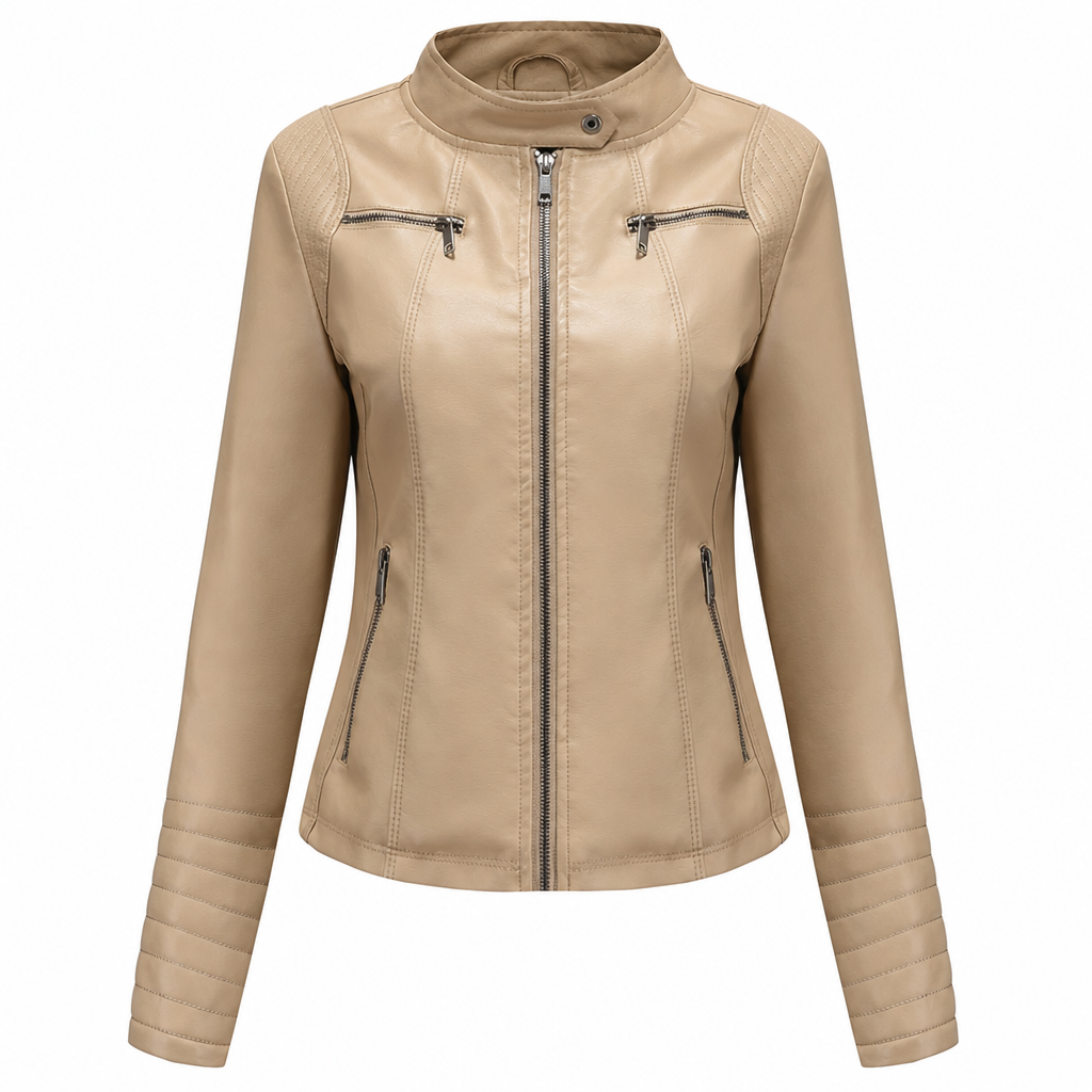 📢🎉50%Rabatt!!!🛍️✨Leichte Damen-Bikerjacke aus Kunstleder, kurze Motorradmantel für Frühling und Herbst