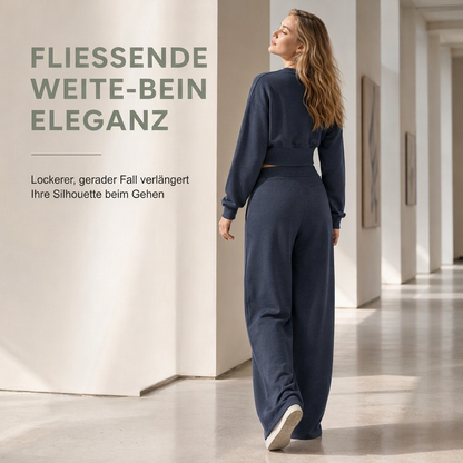 📢🎉50%Rabatt!!!🛍️✨Lockerer sportlicher Herbst-Winter-Zweiteiler aus langärmligem T-Shirt und weitem Cross-Waist-Hosen