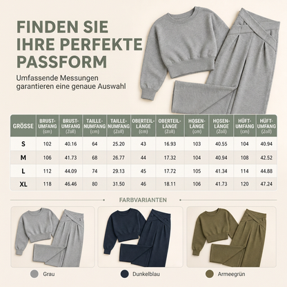 📢🎉50%Rabatt!!!🛍️✨Lockerer sportlicher Herbst-Winter-Zweiteiler aus langärmligem T-Shirt und weitem Cross-Waist-Hosen